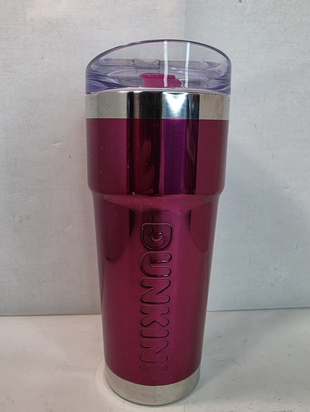Dunkin Donuts 24oz. Insulated Stainles Steel Travel Tumbler Magenta 2023 LNWOT